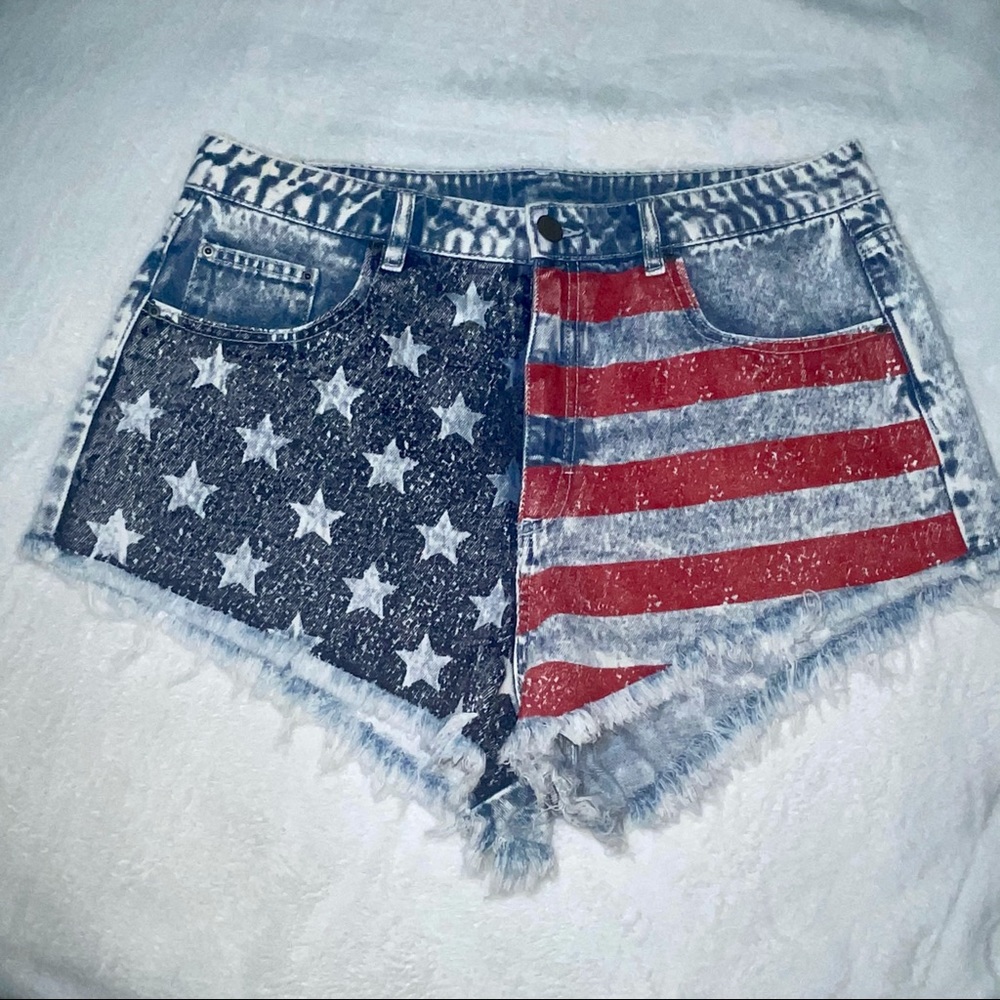 2/$20 Stars and Stripes Jean Shorts